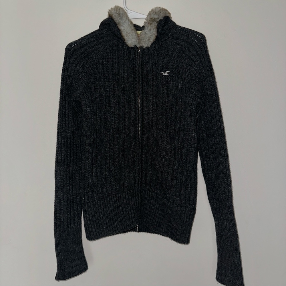 RARE Y2K Hollister Zip Up Knit Jacket